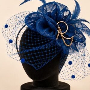 Bibi plumes et voilette · bleu