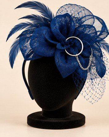 Bibi plumes et voilette · bleu – Image 2