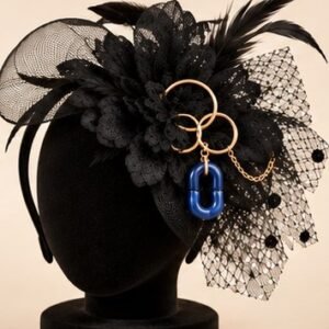 Bibi plumes et voilette · noir