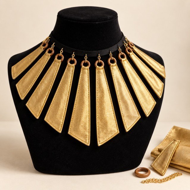 Collier rayons · Col graphique à dix rayons dorés