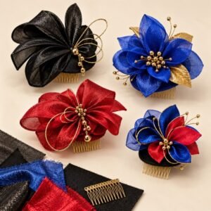 Bibi textile · Ornement de tête sur peigne