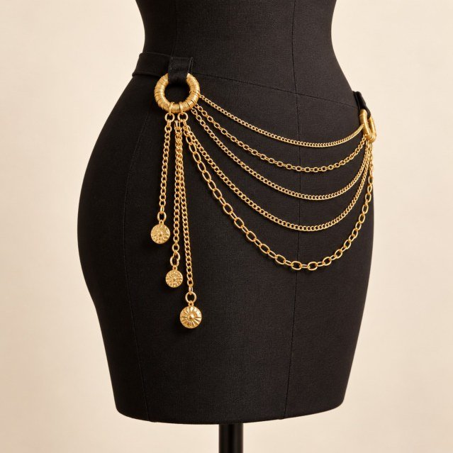 Drapé de hanche · Bijou amovible accroché à la taille